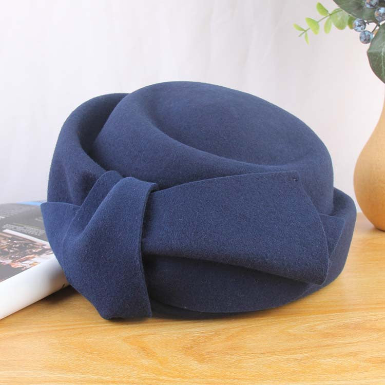 Women's Autumn and Winter Elegant Bow Wool Beret Retro Fashion Hat