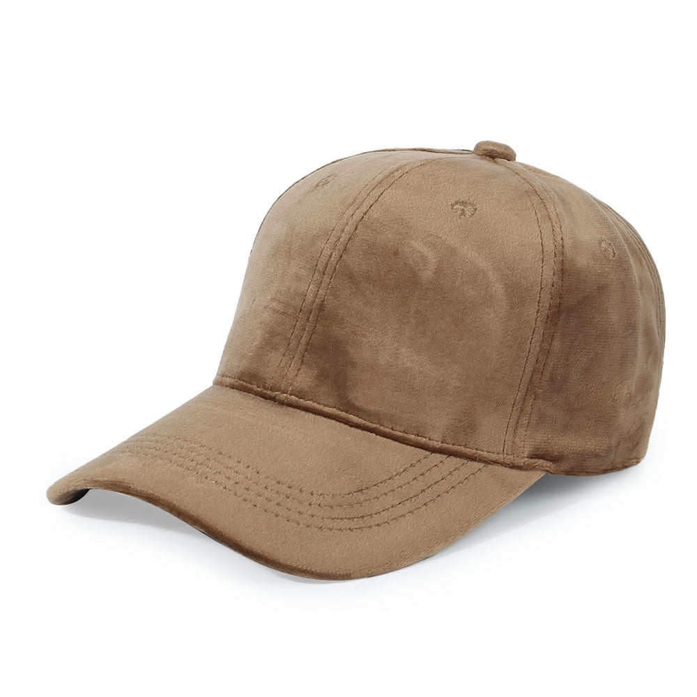 Velvet cap hard top solid color autumn and winter women's hat all-match casual baseball cap