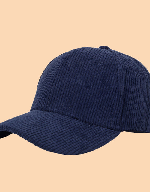 Solid color all-match corduroy baseball cap warm fashion duckbill cap men's plush hat women's autumn and winter