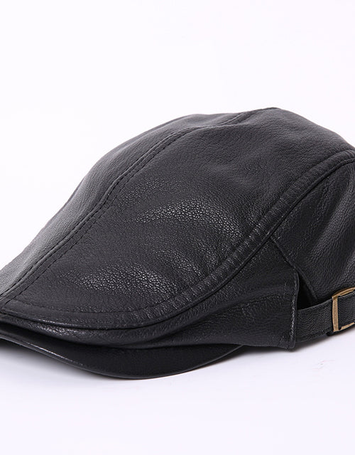 Spring and autumn men's single leather hat genuine leather sheepskin casual duckbill cap