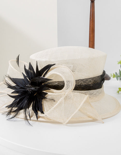 Retro high-end hat for women spring and summer elegant linen hat sun hat