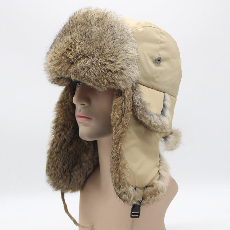 Fur hat rabbit fur hat winter warm men's thick ear protection hat