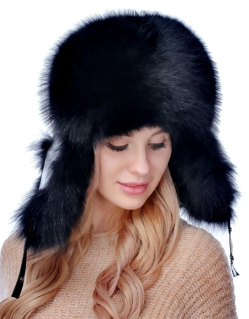 Winter men's and women's fox fur hats fur hats fashionable thick ear protection hats