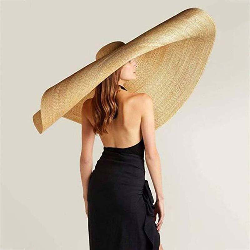 Large brim straw hat for spring and summer travel, beach sun protection, large brim straw hat for women