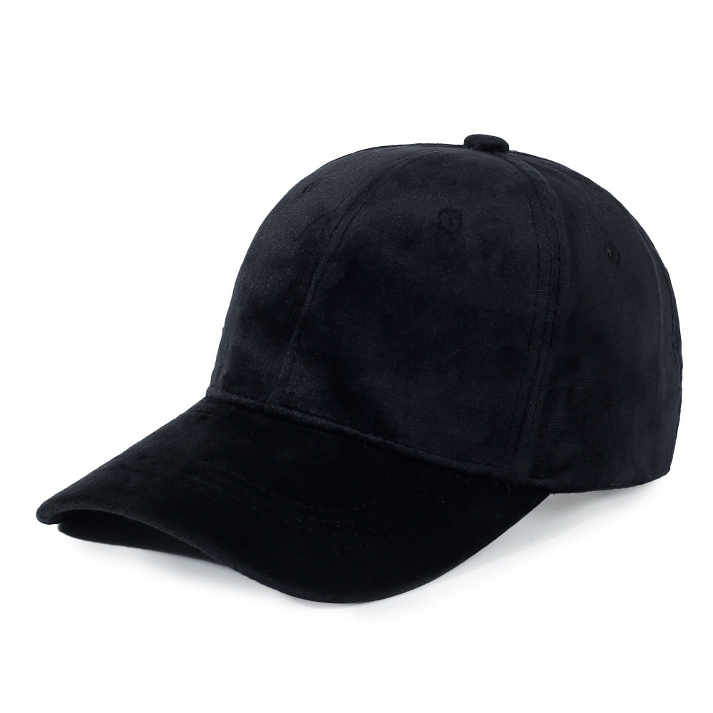 Velvet cap hard top solid color autumn and winter women's hat all-match casual baseball cap