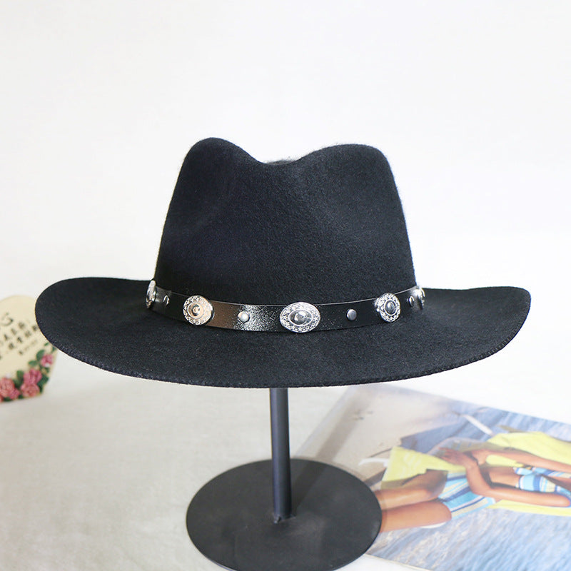 Fashion men's wool hat western cowboy hat