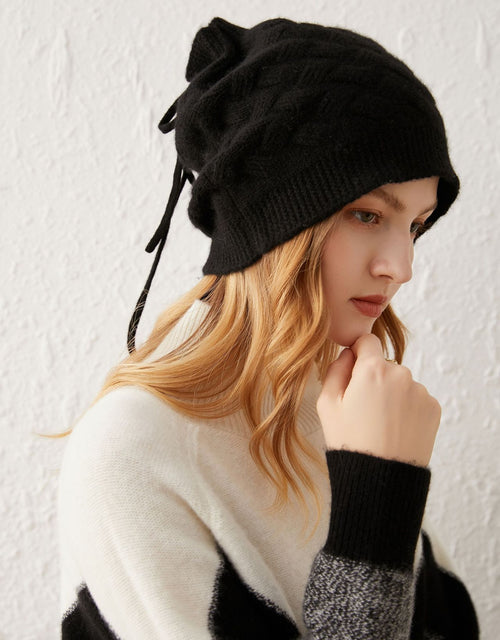 Winter two-purpose cashmere hat scarf neckband women's drawstring wool knitted hat