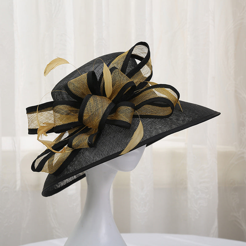 Handmade linen hat fashion bow hat