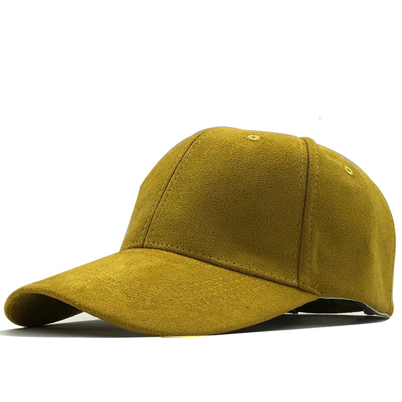 Women's autumn and winter suede baseball cap outdoor leisure solid color warm duckbill cap men's batch