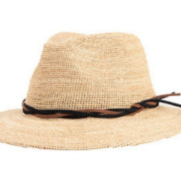 Fashion Crochet Straw Hat Casual Short Brim Straw Hat Unisex