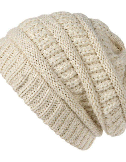 Warm and soft stretch knitted hat without brim skull adult ski big brim hat without lining