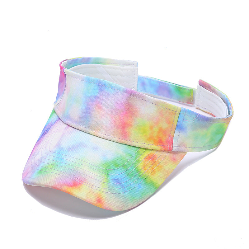 Tie-dye hat sun protection breathable sports running cap summer leisure hip-hop open top hat for men and women