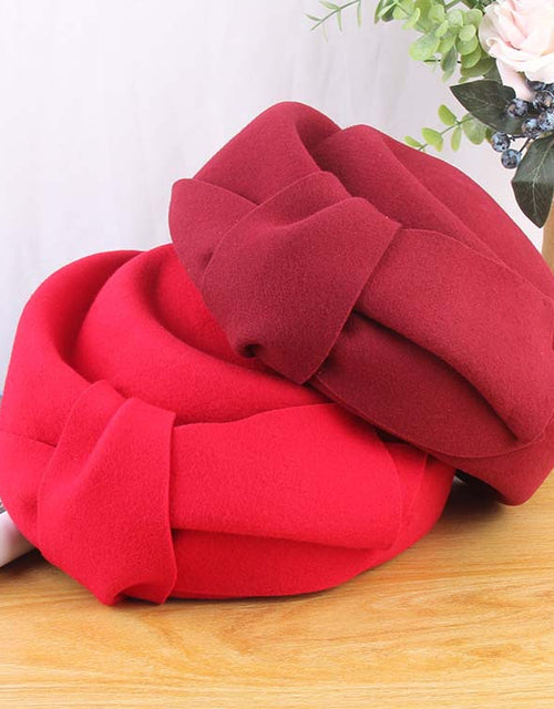 Women's Autumn and Winter Elegant Bow Wool Beret Retro Fashion Hat