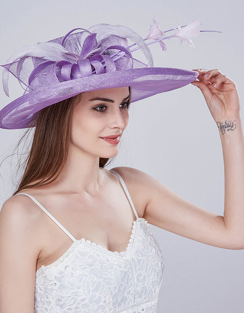 Flower handmade hat linen hat wedding banquet hat