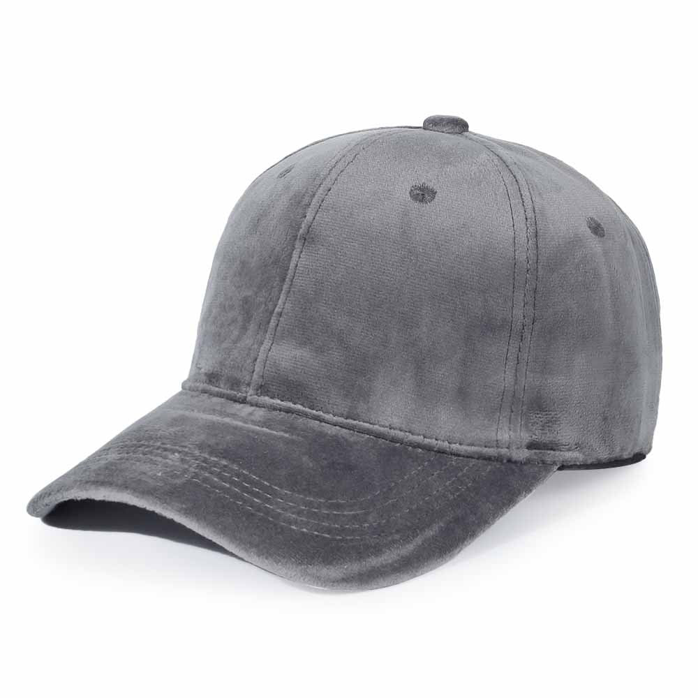 Velvet cap hard top solid color autumn and winter women's hat all-match casual baseball cap