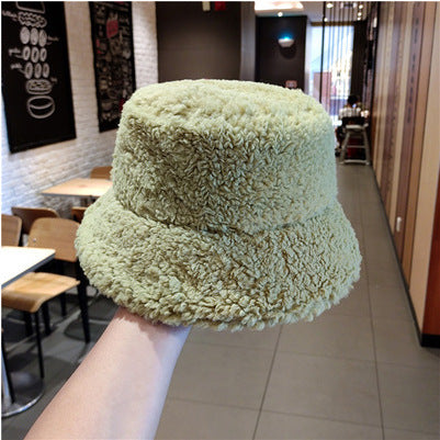 Autumn and winter bucket hat lambskin bucket hat winter women's plush fashion warm hat cold hat men