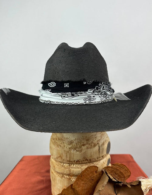 Cowboy hat with ribbon decoration pure wool cowboy felt hat western sheep felt cowboy hat