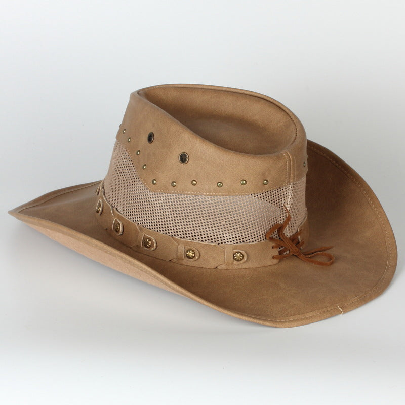 Outdoor men's sun hat western cowboy hat sun hat beach hat large brim sun hat