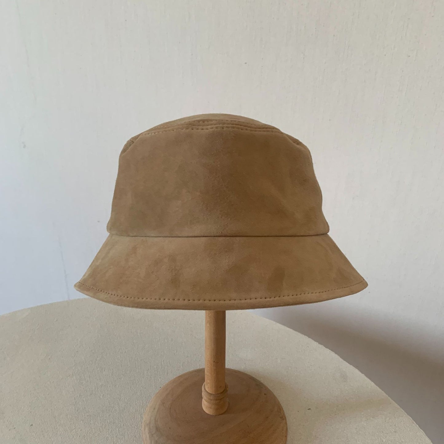 Sheepskin genuine leather solid color flat hat autumn and winter fisherman bucket hat beret