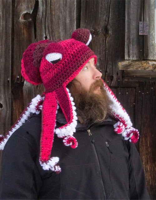 Octopus hat tricky funny octopus head cover warm crochet wool hat