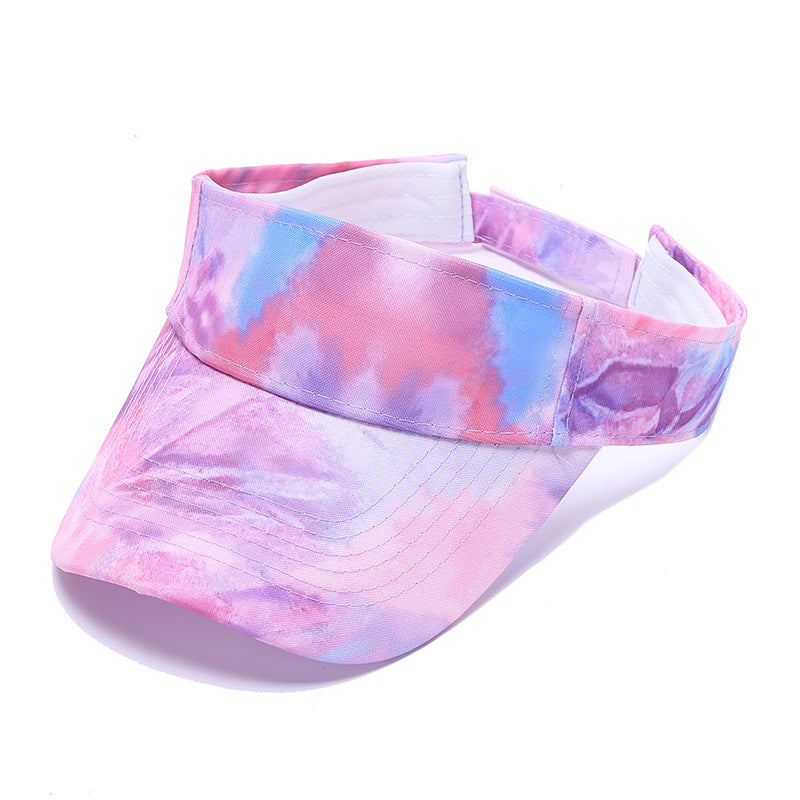 Tie-dye hat sun protection breathable sports running cap summer leisure hip-hop open top hat for men and women