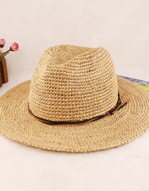 Fashion Crochet Straw Hat Casual Short Brim Straw Hat Unisex