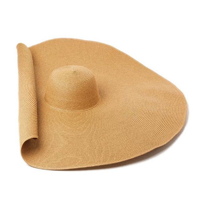 Large brim straw hat for spring and summer travel, beach sun protection, large brim straw hat for women