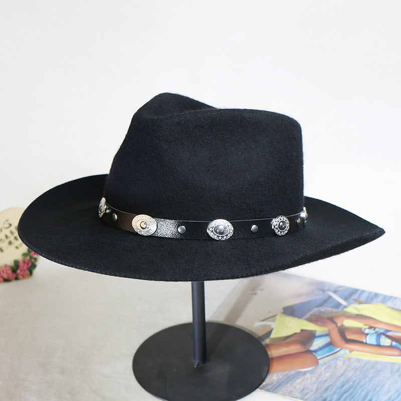 Fashion men's wool hat western cowboy hat