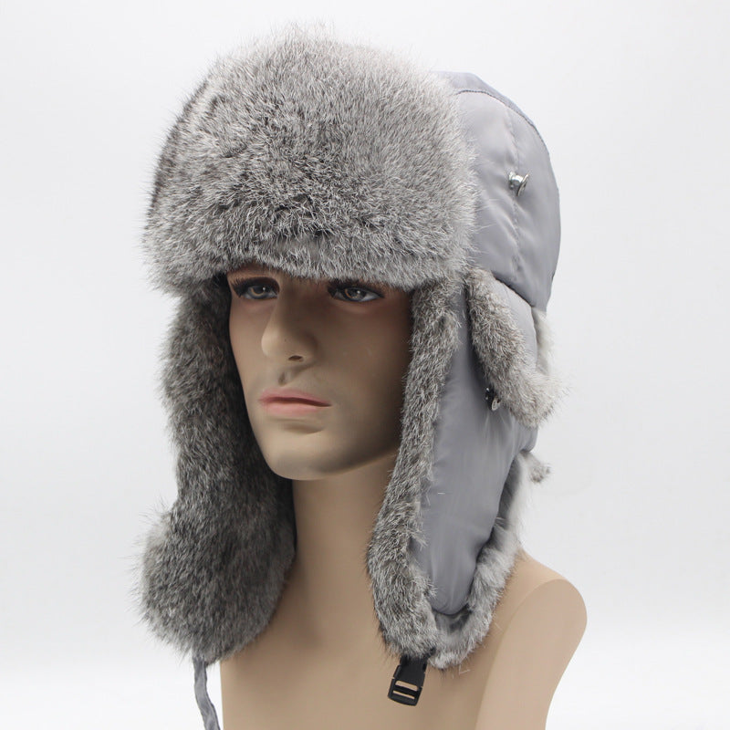 Fur hat rabbit fur hat winter warm men's thick ear protection hat