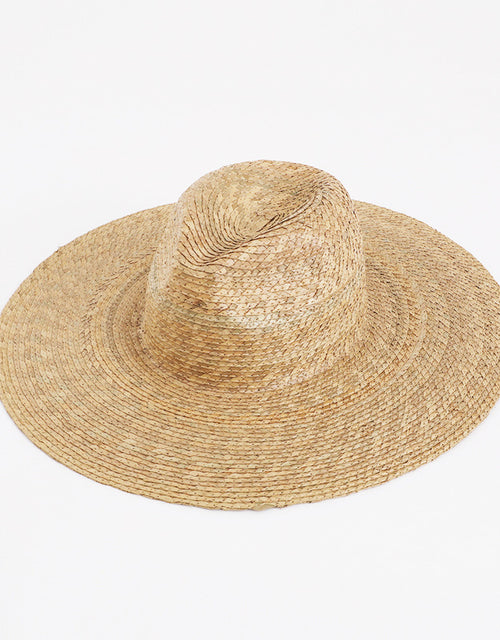 Sunflower grass woven jazz top wide brim straw hat for men and women summer sun protection cowboy hat