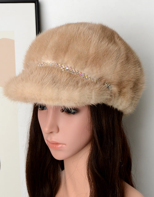 Fashion mink fur hat for women autumn and winter warm fur cap