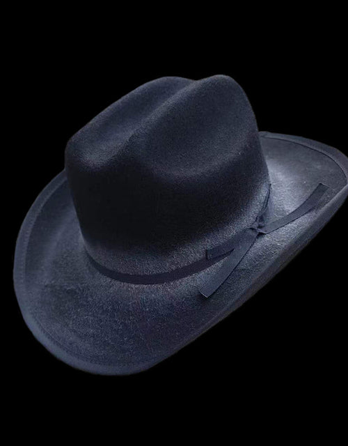 Pure wool cowboy hat fashionable and versatile old western cowboy hat thin ribbon decorated wool hat