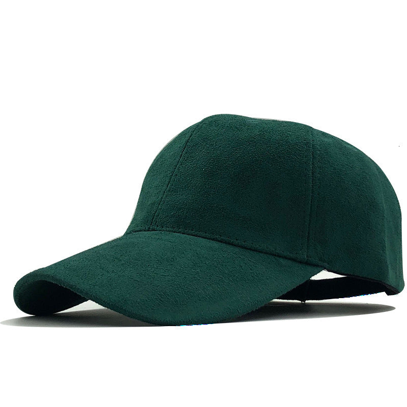 Women's autumn and winter suede baseball cap outdoor leisure solid color warm duckbill cap men's batch