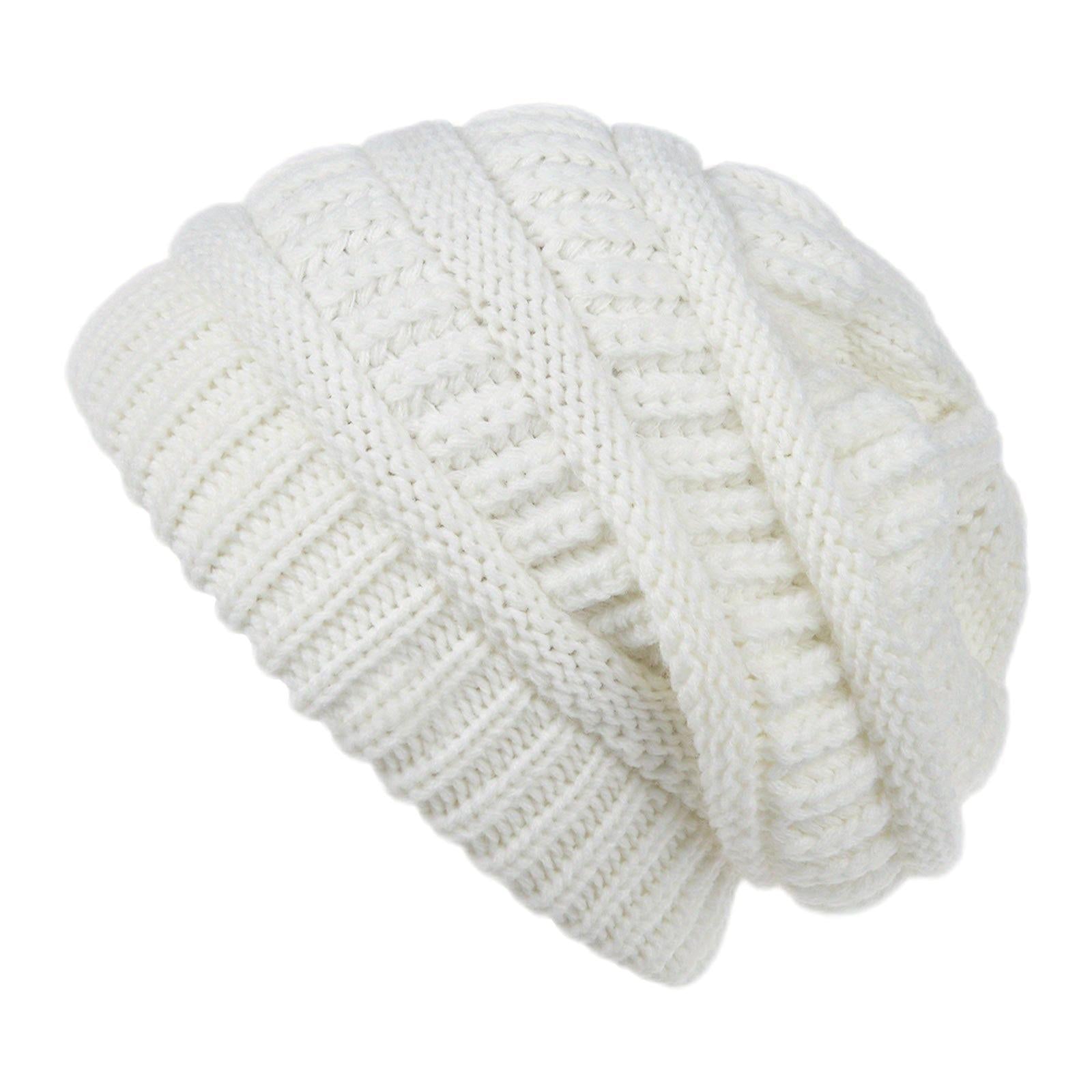 Warm and soft stretch knitted hat without brim skull adult ski big brim hat without lining