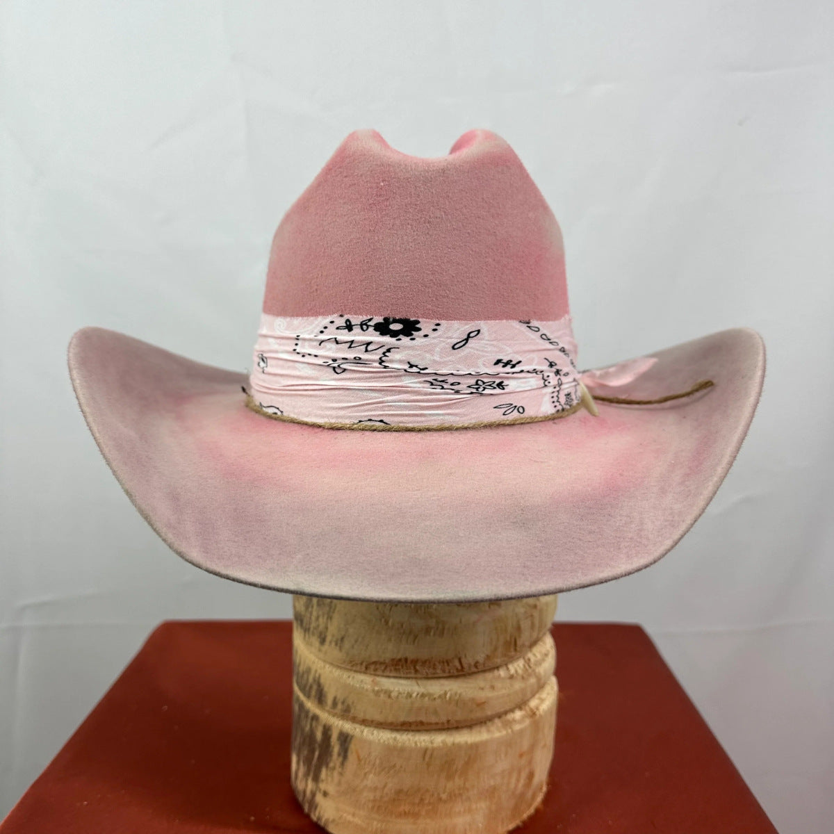 Cowboy hat with ribbon decoration pure wool cowboy felt hat western sheep felt cowboy hat