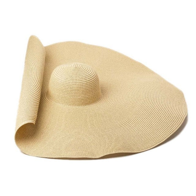 Large brim straw hat for spring and summer travel, beach sun protection, large brim straw hat for women