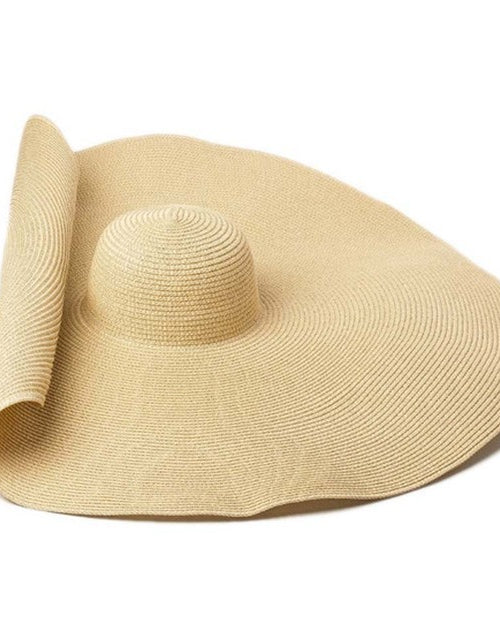 Large brim straw hat for spring and summer travel, beach sun protection, large brim straw hat for women