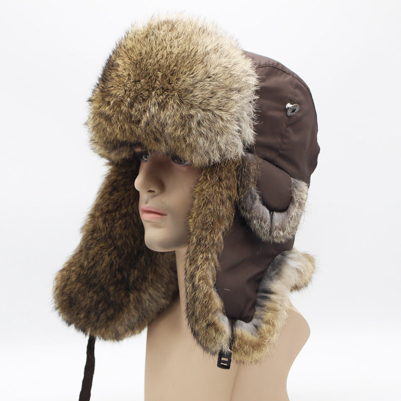 Fur hat rabbit fur hat winter warm men's thick ear protection hat