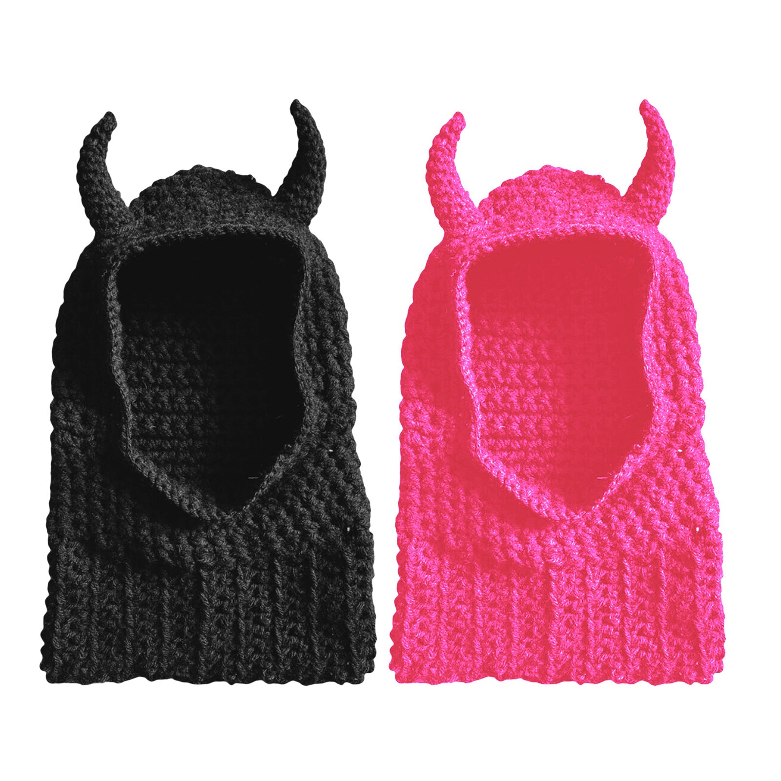 Autumn and winter Halloween funny knitted horn hat fashionable warm wool hat