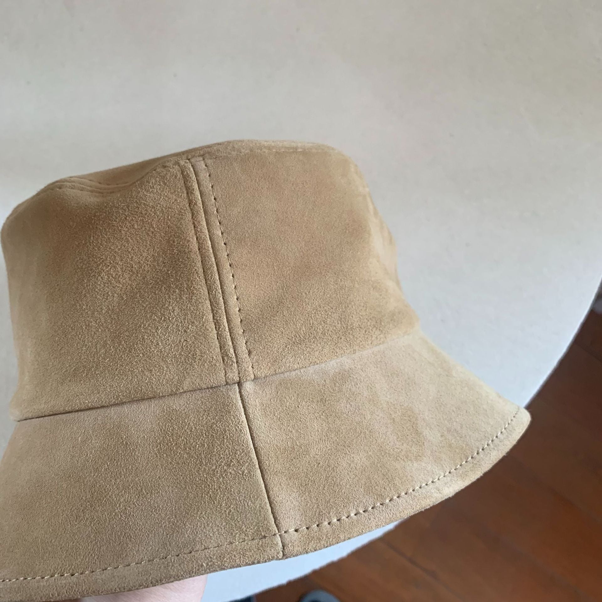 Sheepskin genuine leather solid color flat hat autumn and winter fisherman bucket hat beret