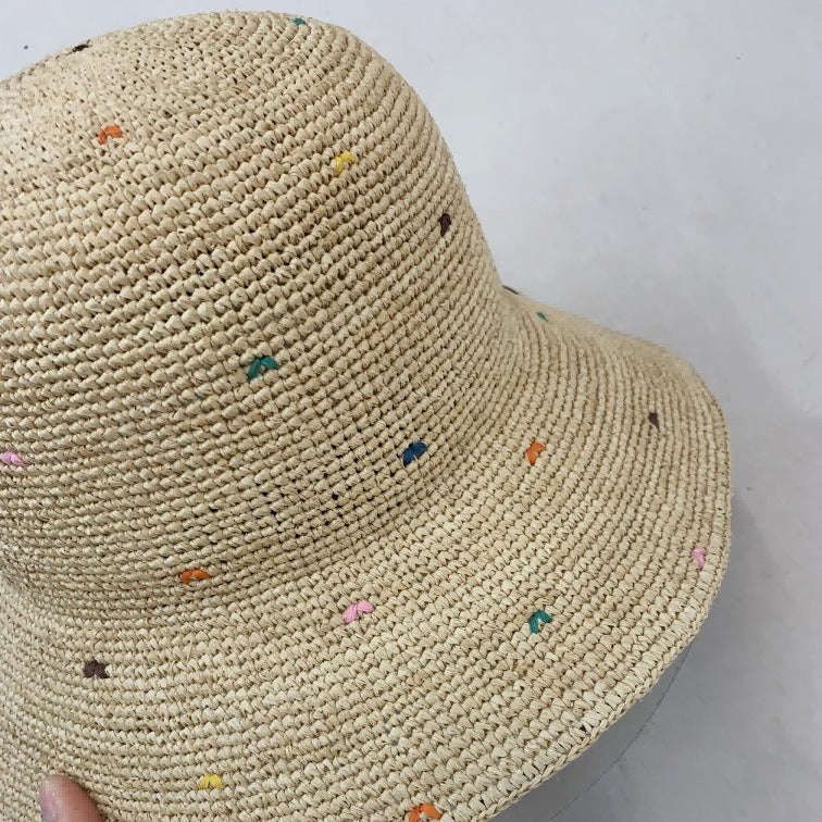 Spring and summer fisherman hat pure hand-woven straw hat sun hat versatile temperament beach hat