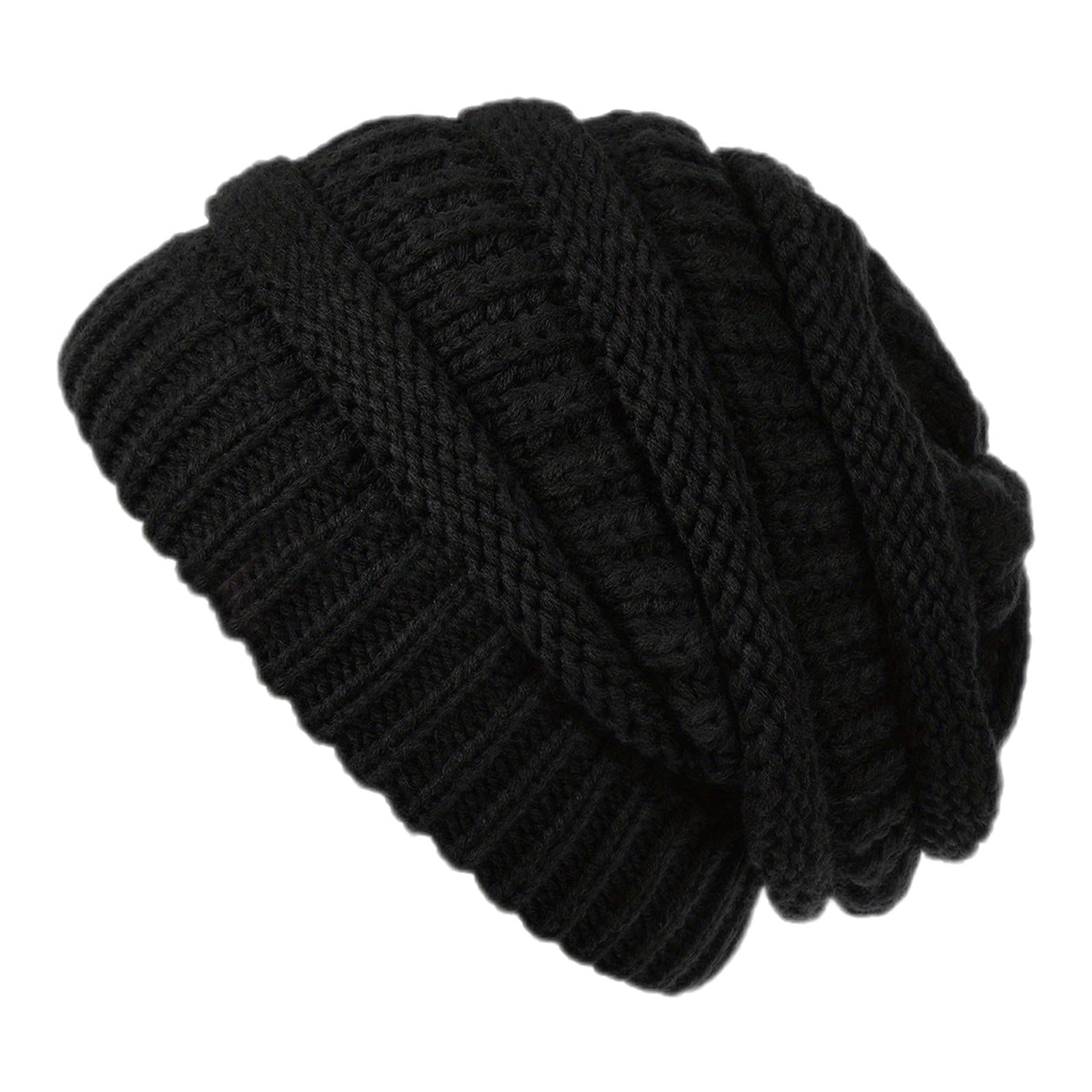 Warm and soft stretch knitted hat without brim skull adult ski big brim hat without lining