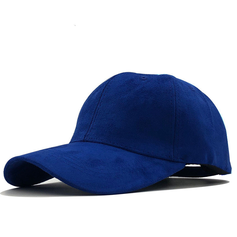 Women's autumn and winter suede baseball cap outdoor leisure solid color warm duckbill cap men's batch