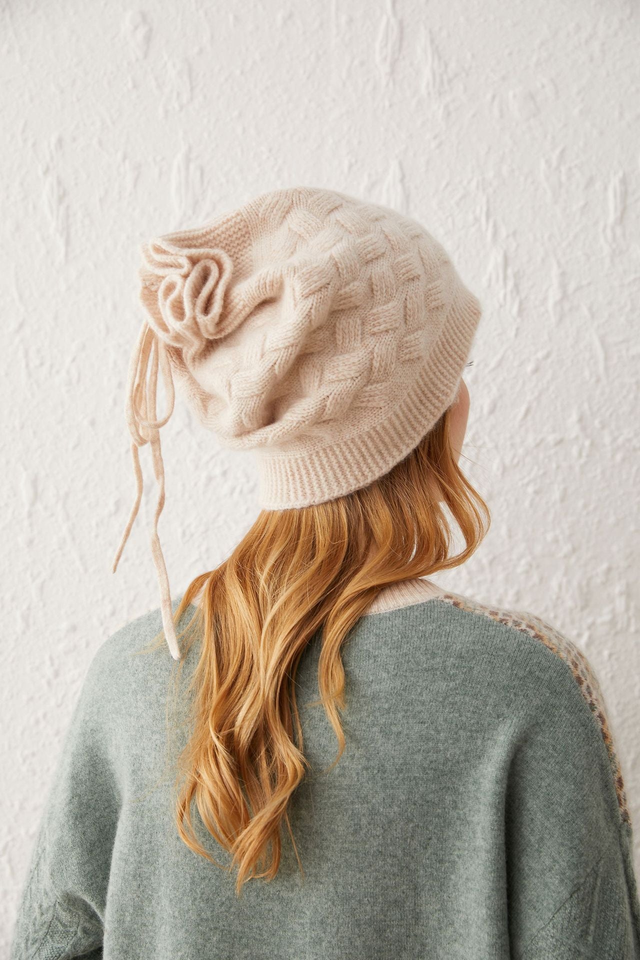 Winter two-purpose cashmere hat scarf neckband women's drawstring wool knitted hat