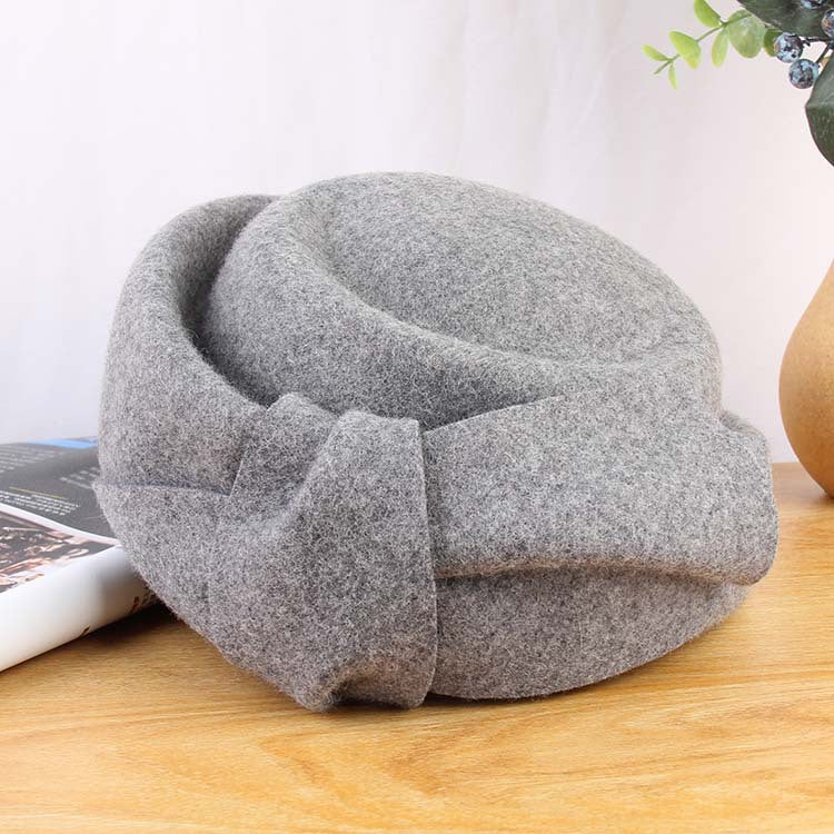 Women's Autumn and Winter Elegant Bow Wool Beret Retro Fashion Hat