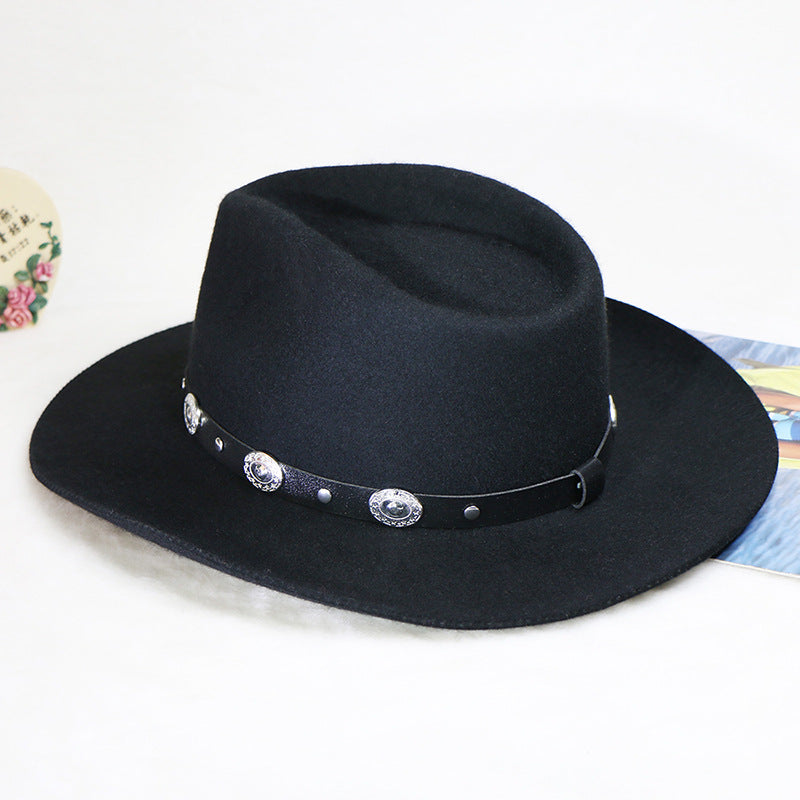 Fashion men's wool hat western cowboy hat