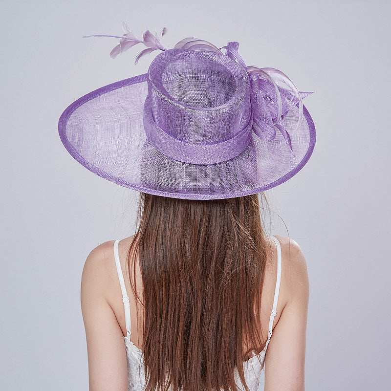 Flower handmade hat linen hat wedding banquet hat