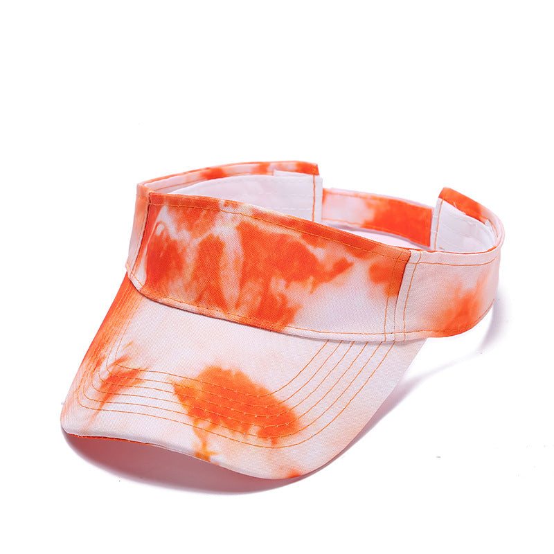 Tie-dye hat sun protection breathable sports running cap summer leisure hip-hop open top hat for men and women