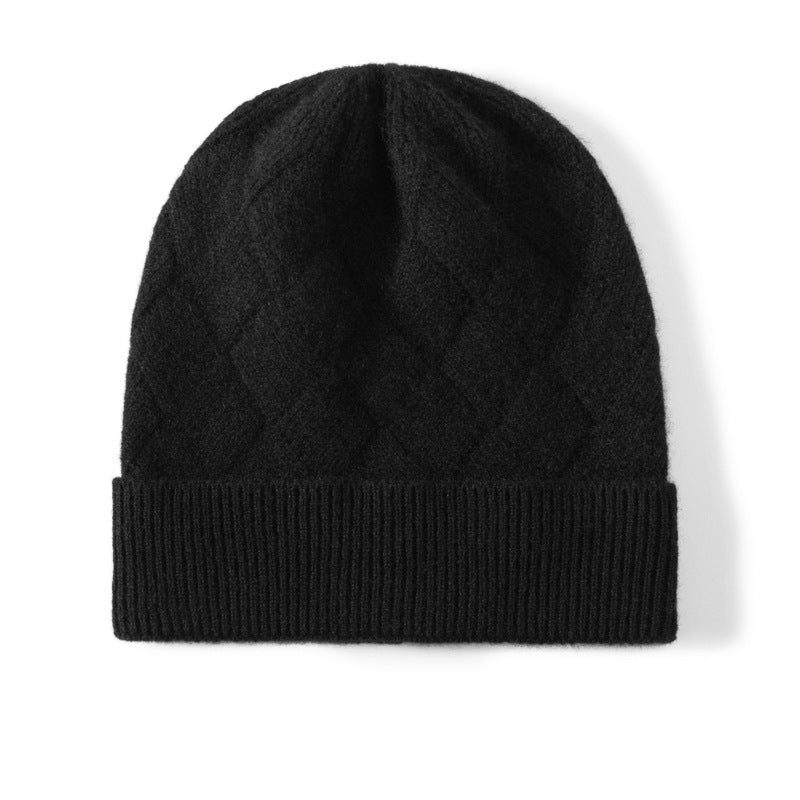 Winter thick cashmere hat for men and women pure cashmere pile hat Baotou hat shopping knitted hat