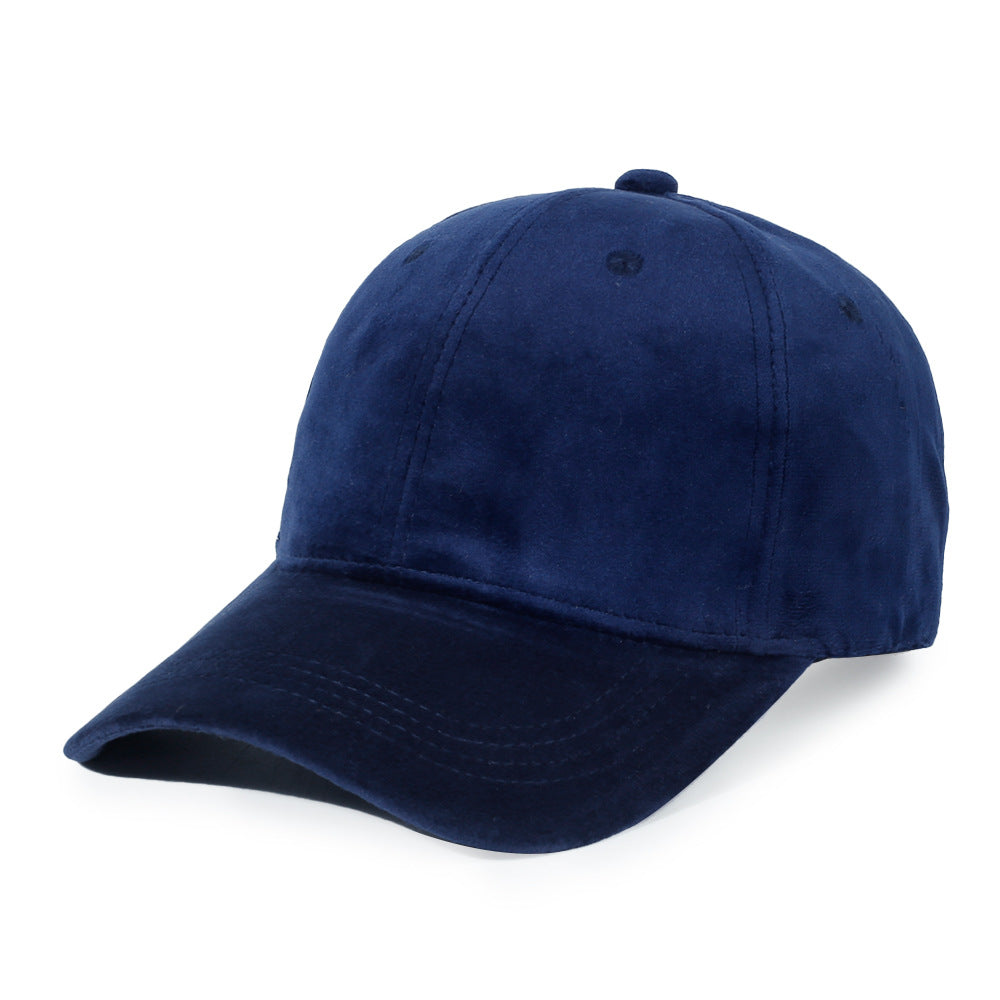 Velvet cap hard top solid color autumn and winter women's hat all-match casual baseball cap